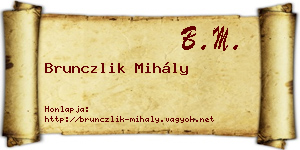 Brunczlik Mihály névjegykártya