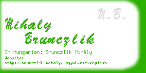 mihaly brunczlik business card